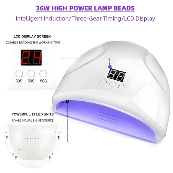 Showell Beauty 2'si 1 Arada LED Oje Kurutucu ve  Manikür Seti - 5