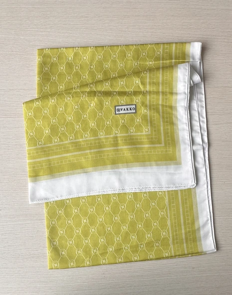 Vakko V Desenli Pamuklu Şal 70x180 - Resim 9