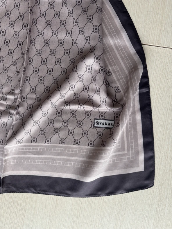 Vakko V Desenli Pamuklu Şal 70x180 - Resim 8