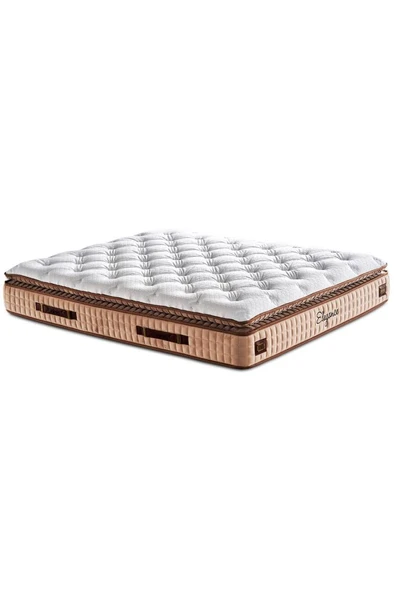 Elegance Lüks Yatak 100x200 cm Tek Kişilik Paket Yaylı Pedli Yumuşak Yatak Tavşan Tüyü Dokusu