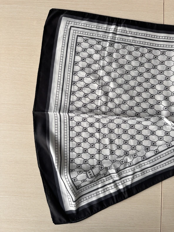 Vakko V Desenli Pamuklu Şal 70x180 - Resim 7