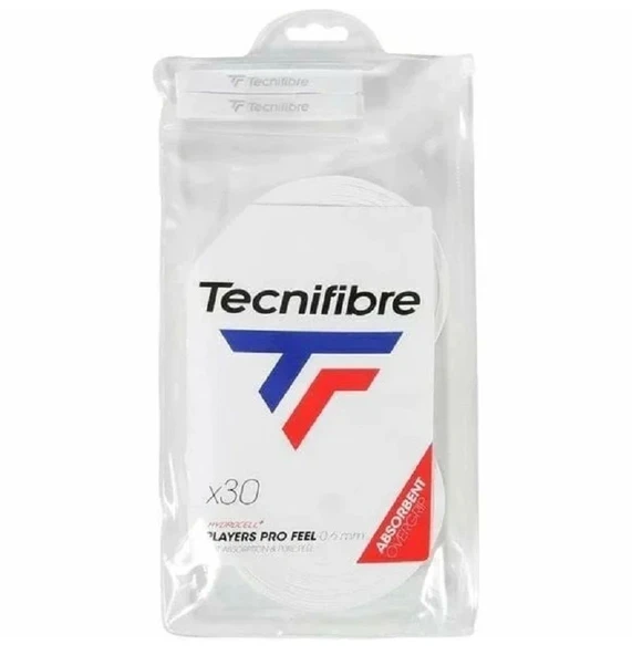 Tecnifibre Players Pro Feel Overgrip 30'lu 0.5mm Beyaz Tenis Gribi 52PLAPRO30 ürün görseli 1