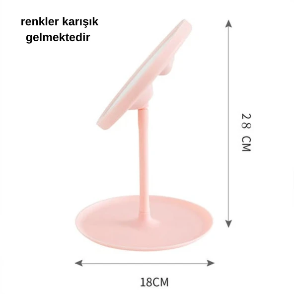 Led Işıklı Dokunmatik katlanabilir Masa Üstü Makyaj Aynası - 5