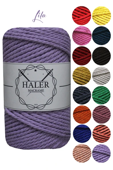 Büklüm 3 Büküm, Taranan Makrome, Pamuk Makrame, Halat İp, Üç Büküm, Hobi İpi, 250 Gr