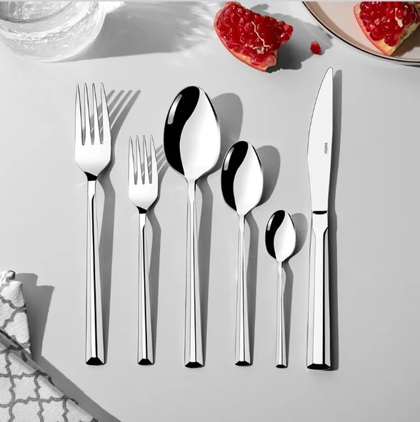 Nehir Milano Sade 12 Kişilik 72 Parça Çatal Kaşık Bıçak Takımı