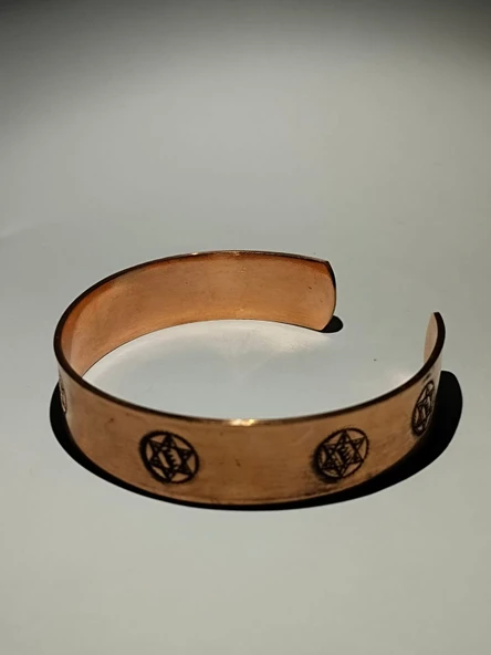 HZ.Süleyman Mührü El Yapımı Saf Bakır Bileklik Aksesuar Şık Hediyelik - 4