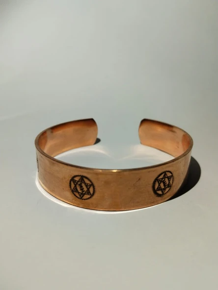 HZ.Süleyman Mührü El Yapımı Saf Bakır Bileklik Aksesuar Şık Hediyelik - 2