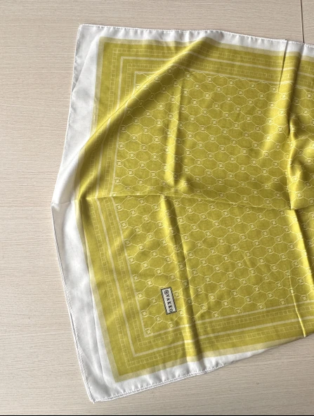 Vakko V Desenli Pamuklu Şal 70x180 - Resim 2