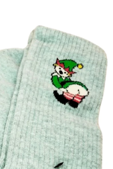 Neşeli Kolaj Çorap Popo Baskılı Esprili Kolej Çorap 2 Çift - Resim 2