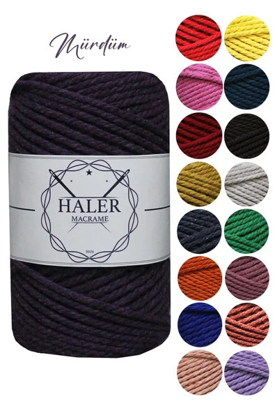 Büklüm 3 Büküm, Taranan Makrome, Pamuk Makrame, Halat İp, Üç Büküm, Hobi İpi, 250 Gr