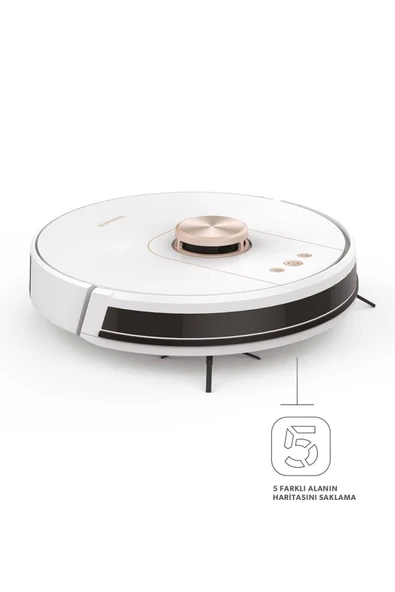 Alex Laser Pro 1286h Moplu Ve Haritalamalı Akıllı Robot Süpürge Beyaz Gold - 2