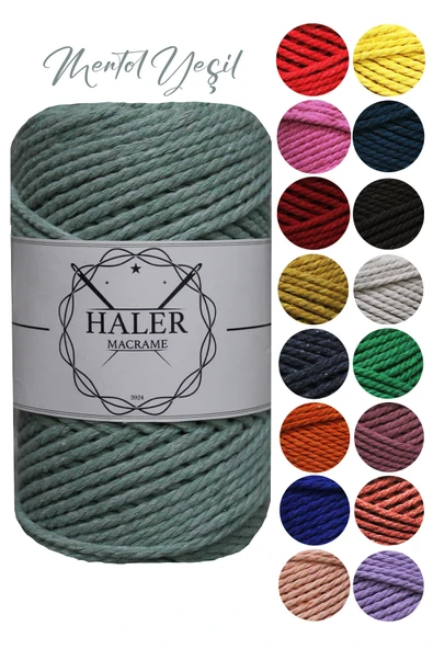 Büklüm 3 Büküm, Taranan Makrome, Pamuk Makrame, Halat İp, Üç Büküm, Hobi İpi, 250 Gr