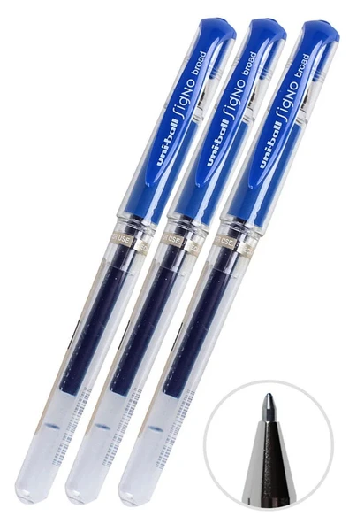 Mavi İmza Kalemi 1 Adet Uniball Signo Broad1.0 mm Roller Pilot Kalem Um-153 Roller Uçlu Likit Mürekkepli Pilot Kalem