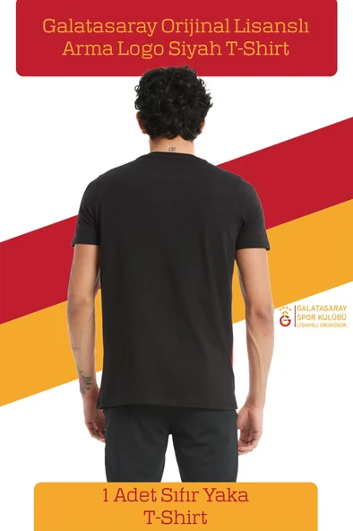 Galatasaray Orijinal Lisanslı Büyük Logolu T-Shirt + Bileklik Set Hediyelik Ahşap Kutulu - 5