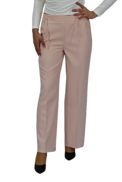 Kadın Bol Paça Beli Lastikli Kumaş Pantolon BGL-ST04322 - Resim 8