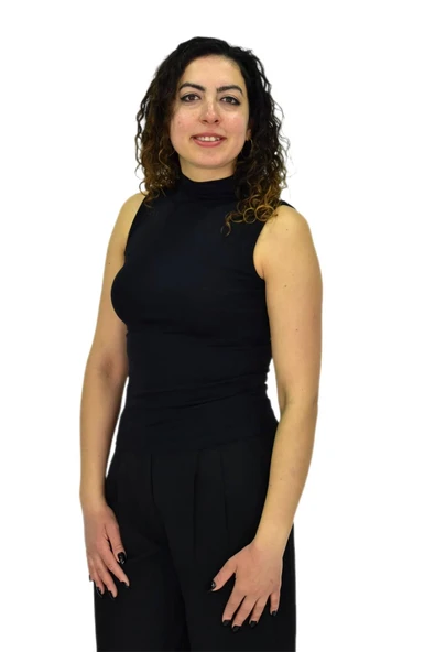 Kadın Düz Renk Vücuda Oturan Askılı Tişört BGL-ST04297 - Resim 20