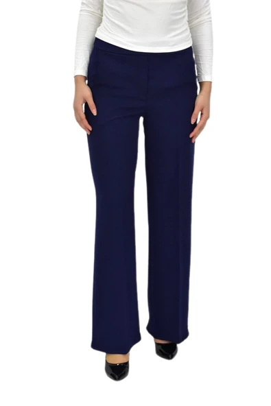 Kadın Bol Paça Beli Lastikli Kumaş Pantolon BGL-ST04322 - Resim 4