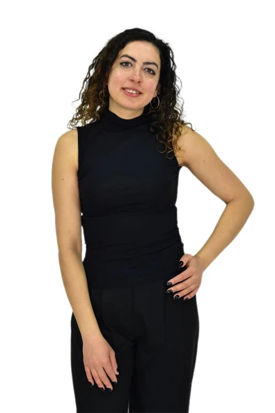 Kadın Düz Renk Vücuda Oturan Askılı Tişört BGL-ST04297 - Resim 17