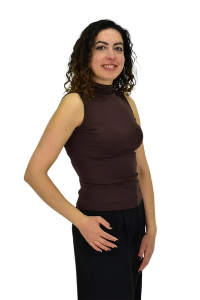 Kadın Düz Renk Vücuda Oturan Askılı Tişört BGL-ST04297 - Resim 12