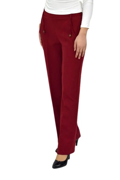 Kadın Bol Paça Beli Lastikli Kumaş Pantolon BGL-ST04322 - Resim 11