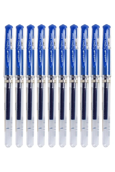 Mavi İmza Kalemi 10 Adet Uniball Signo Broad 1.0 mm Roller Pilot Kalem Um-153 Roller Uçlu Likit Mürekkepli Pilot Kalem