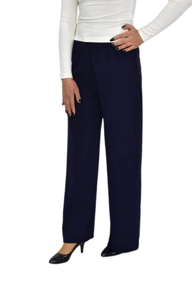 Kadın Pileli Beli Lastikli Bol Pantolon BGL-ST04252 - Resim 4