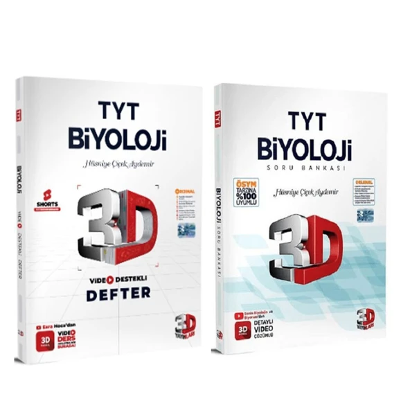 3D Yayınları TYT Biyoloji Video Destekli Defter ve Soru Bankası Seti 2 Kitap
