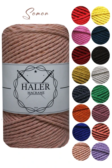 Büklüm 3 Büküm, Taranan Makrome, Pamuk Makrame, Halat İp, Üç Büküm, Hobi İpi, 250 Gr