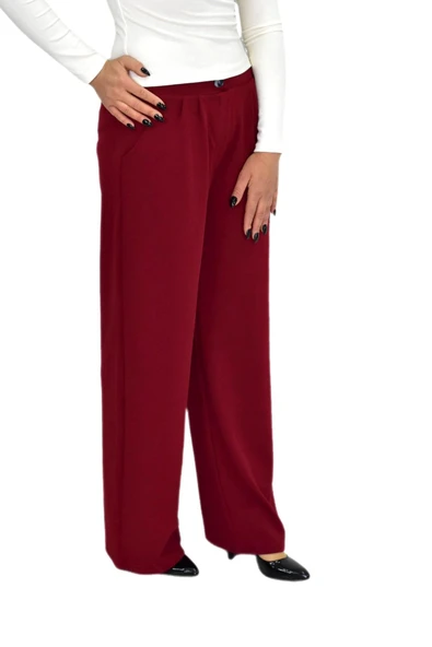 Kadın Pileli Beli Lastikli Bol Pantolon BGL-ST04252 - Resim 12