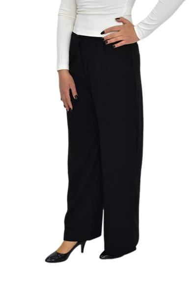Kadın Pileli Beli Lastikli Bol Pantolon BGL-ST04252 - Resim 3