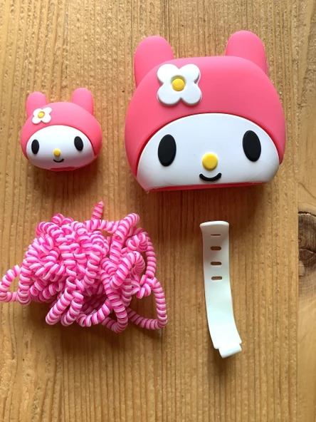 Brokoli Home İphone 18w/20w Uyumlu Şarj Aleti Kılıfı, Şarj Kablo Koruyucu, Şarj Koruyucu Kılıf Pembe Çiçekli - 2