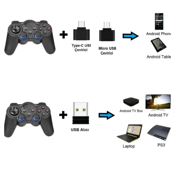 Ozmik 2.4g Kablosuz Oyun Kolu Pc / Ps3 / Android Tv / Android Telefon ve Tablet Uyumlu Gamepad - 2