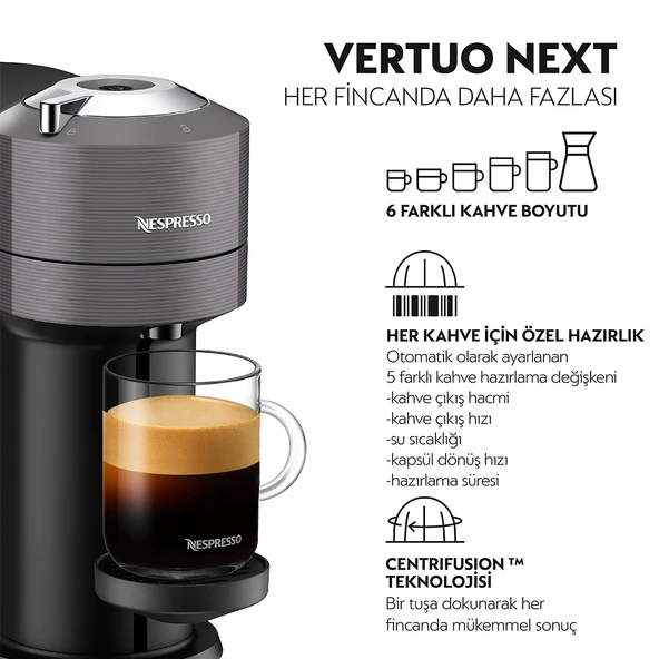 NESPRESSO VERTUO NEXT C MATT BLACK KAPSÜL KAHVE MAKİNESİ - 2