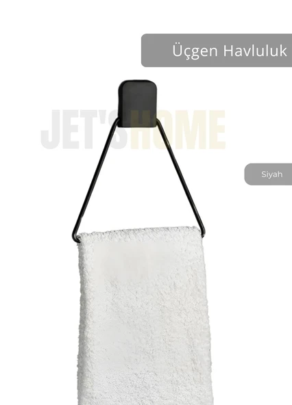 Üçgen Havluluk Paslanmaz Çelik Banyo Havluluk Düzenleyici Siyah - Resim 2