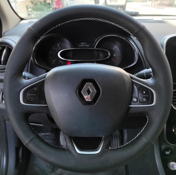 Renault Clio 4 Dikmeli Direksiyon Kılıfı Araca Özel A+ ürün görseli 1