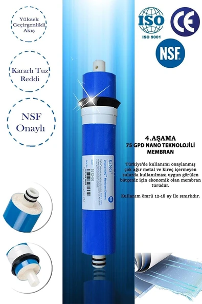 WaterMelon  Premium 10 Aşamalı 12 Lt Metal Tanklı Süper Sarım Membran Teknolojili Pompalı Su Arıtma Cihazı - Resim 5