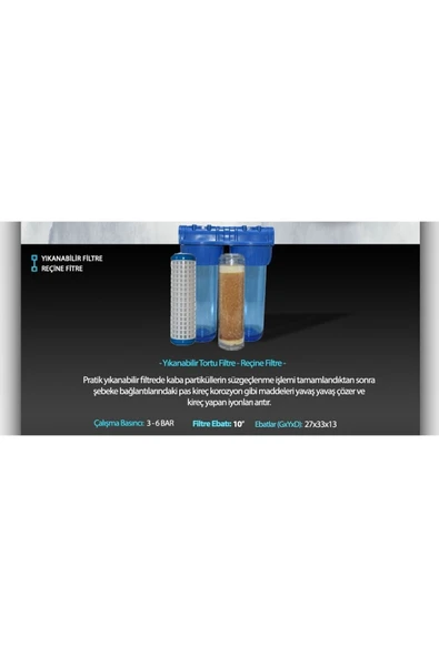 WaterMelon  Daire Bina Sayaç Girişi 2 Aşama Su Arıtma Cihazı (PAS ,TOZ TORTU ,KOKU ÖNLEYİCİ YUMUŞATMA SİSTEMİ) - Resim 5