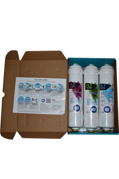 WaterMelon  Kapalı Kasa Su Arıtma Cihazı Yeni Nsf'li Özel Seri 3 Aşamalı Inline 6 Aylık Filtre Seti - Resim 7