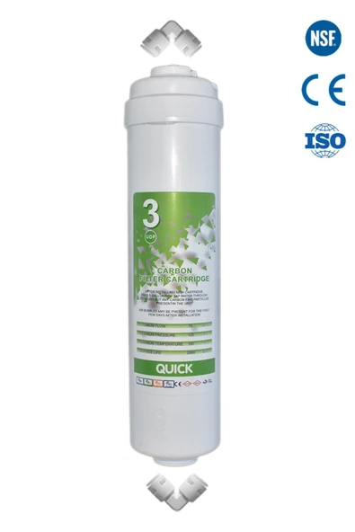 WaterMelon  Kapalı Kasa Su Arıtma Cihazına Uyumlu Inline 3 Numara Carbon Filtre ürün görseli