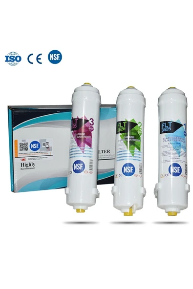 WaterMelon  Kapalı Kasa Su Arıtma Cihazı Yeni Nsf'li Özel Seri 3 Aşamalı Inline 6 Aylık Filtre Seti - Resim 5