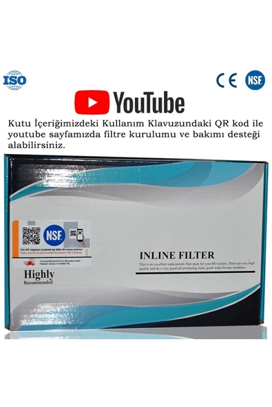 WaterMelon  Kapalı Kasa Su Arıtma Cihazı Yeni Nsf'li Özel Seri 4 Aşamalı Inline Filtre Seti - Resim 6