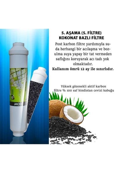 WaterMelon  Su Arıtma Cihazı Filtresi Membran Filtre + Tatlandırıcı Son Karbon Filtre - Resim 3