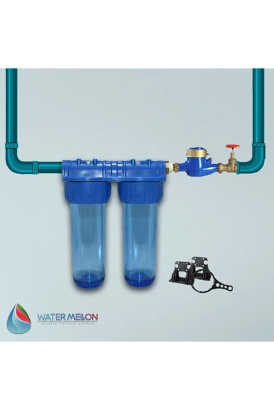 WaterMelon  Daire Bina Sayaç Girişi 2 Aşama Su Arıtma Cihazı ( Toz Tortu , Çamur Önleyici Yumuşatma Sistemi ) - Resim 3