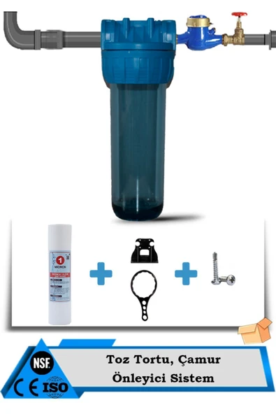 WaterMelon  Daire Bina Sayaç Girişi 10" Inc 1 Aşama Su Arıtma Cihazı ( Tortu Önleyici Yumuşatma Sistemi) ürün görseli