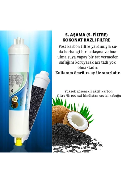 WaterMelon  Yeni Nesil Tüm Cihazlara Uyumlu 1100 Iodine Tatlandırıcı Filtre Son Karbon 5 Adet - 2
