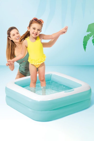 Intex Şişme Taban Mini Kare Havuz 86x86x25 cm Mavi IH57100 - 2