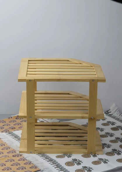 Bambu Mutfak Köşe Rafı - Mutfak Köşeliği - Çok Amaçlı Raf, Köşelik - 4