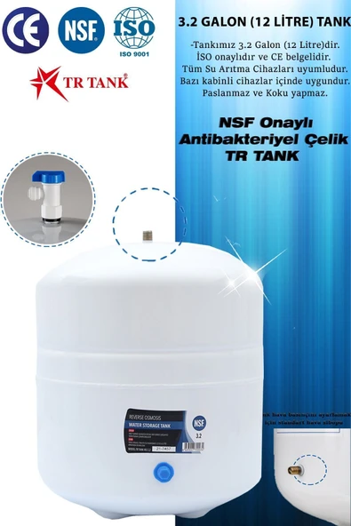 WaterMelon  Premium 10 Aşamalı 12 Lt Metal Tanklı Süper Sarım Membran Teknolojili Pompalı Su Arıtma Cihazı - Resim 3