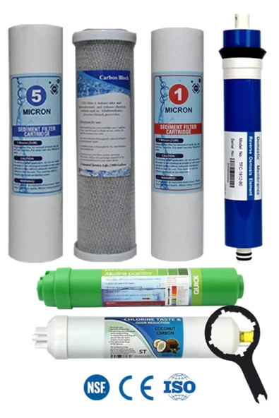 WaterMelon  Açık Kasa Su Arıtma Cihazı 80 GPD Domestic Membranlı 6 Aşama Filtre Seti Ph+ Alkalin