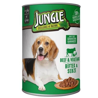 Jungle Köpek Biftekli Sebzeli Konserve 415 Gr
